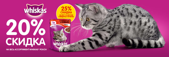 Скидки до 25% в интернет-магазине Aliexpress на весь ассортимент продукции  Whiskas Pouch в Москве - 2022 скидки, акции, распродажи
